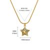 Creative design copper gold-plated micro-inlaid zircon starfish pendant necklace female niche hip-hop collarbone chain new