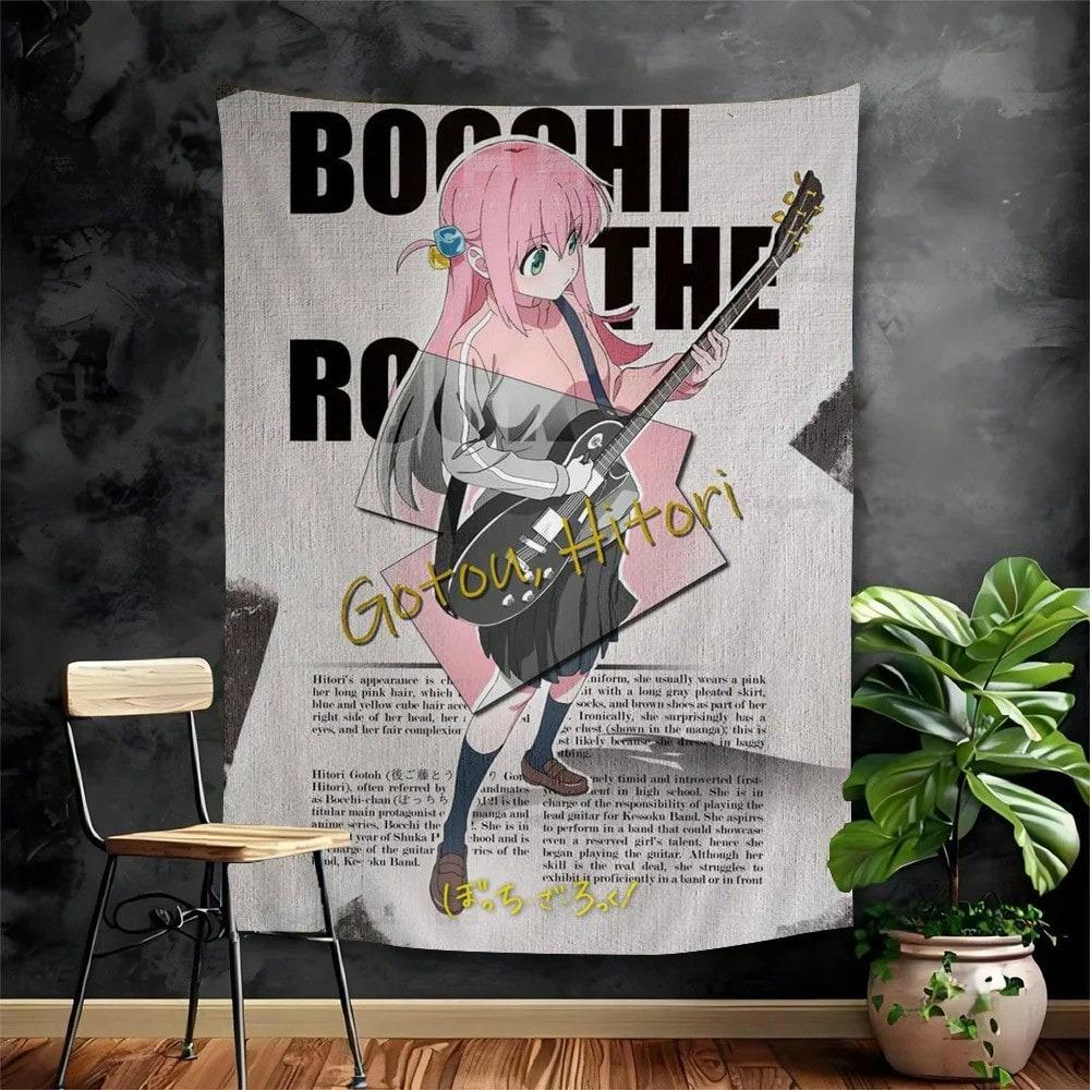 Bocchi Rock Gotoh Girl Maid Tapestry Anime Kessoku Band Print Wall Hanging For Teen Bedroom Dorm Decor