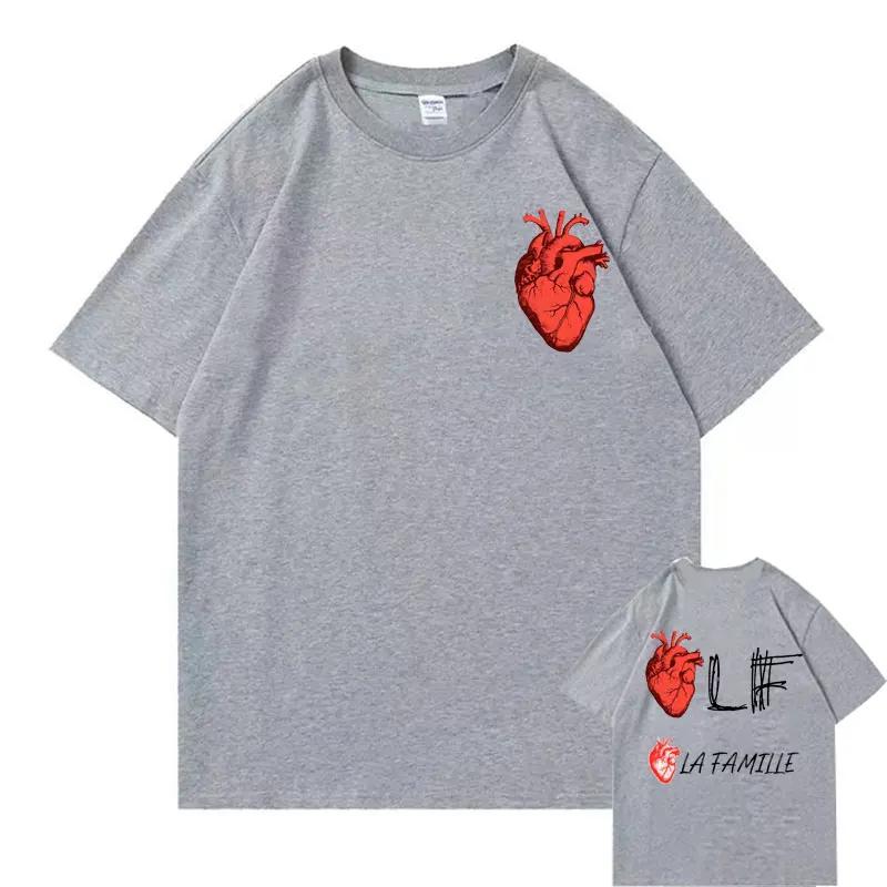 Lf La Tamille Heart Tshirt Le Monde Chico Album PNL The Family Tshirts Men Women HipHop Oversized T Shirts Man Loose Tops Tees