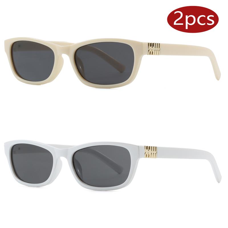 

2pcs Retro Women Cat Eye Sunglasses New 2026 Rivet Decoration Sun Glasses Outdoor Travel Shades Small Frame Eyewear UV400