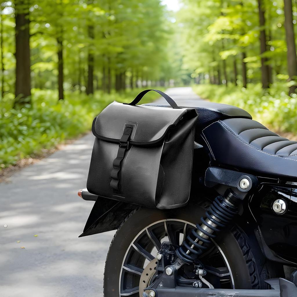 Motorcycle Tail Storage Bag Motorcycle Front Seat Tail Bag Waterproof Leather Rear Hanging Hanging Bag For Phone Card Drinks