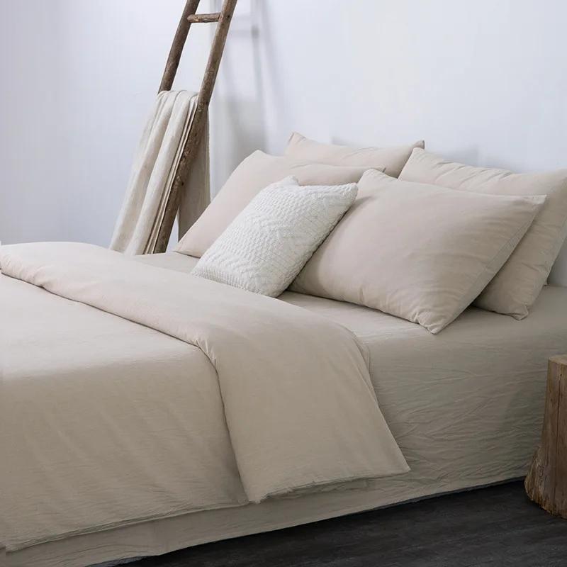 Cotton washed quilt cover single solid color quilt cover simple student single double bed linen