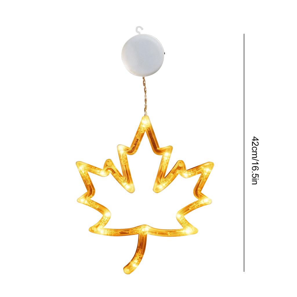 Maple Leaves Pumpkin LED Lights with Suction Cup Halloween Window Lights Halloween Lights Decorations Thanksgiving Decorations