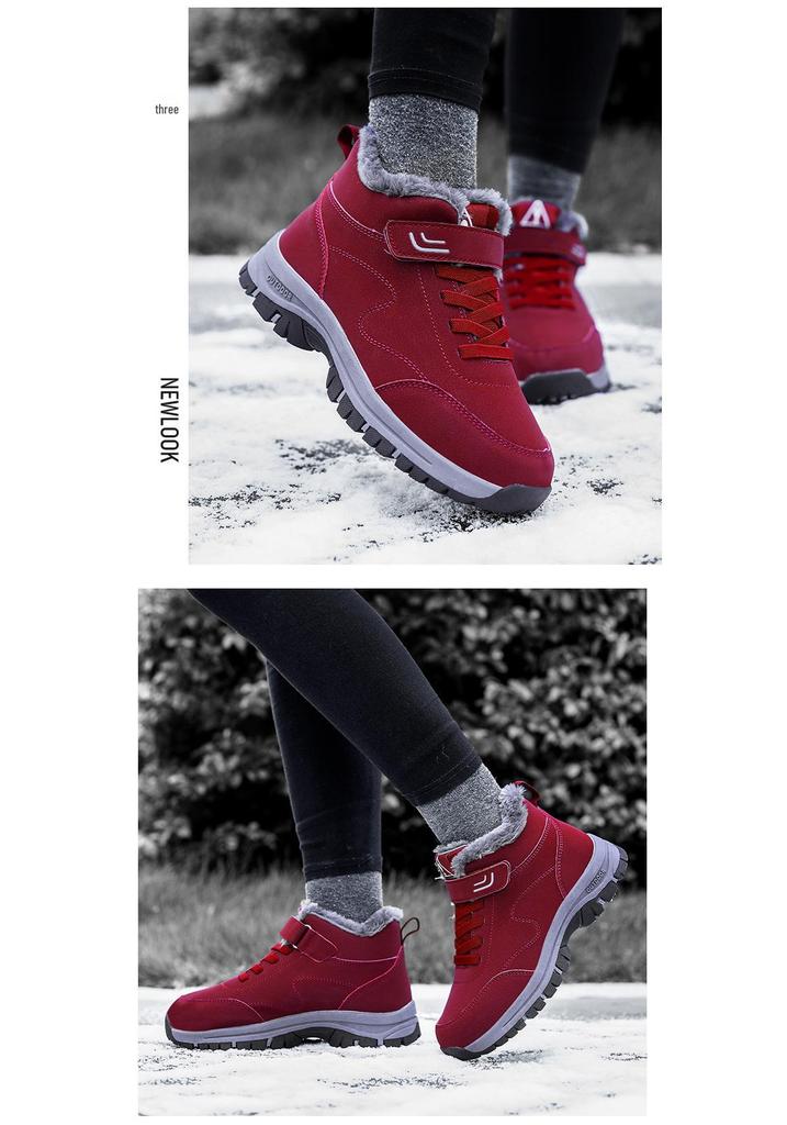 Winter Velvet High-Top Cotton Boots - Men's & Women's Outdoor Casual Walking Shoes, Large Sizes Available