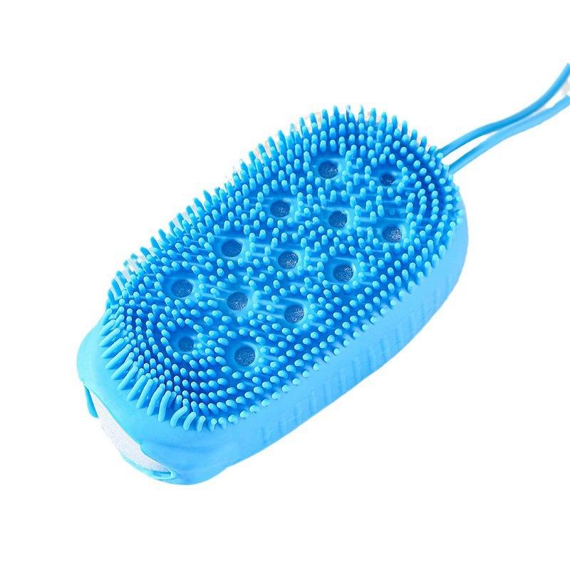 TikTok Bubble Bath Massage & Exfoliating Back Scrubber - Double-Sided Brush & Towel Combo for Powerful Cleansing