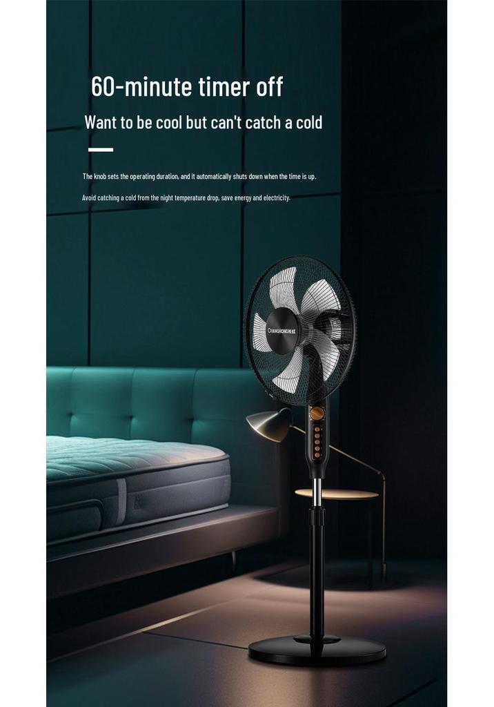 Changhong 16-inch Electric Floor Fan with Remote Control and Timer for Home, Office, Bedroom, or Dorm.