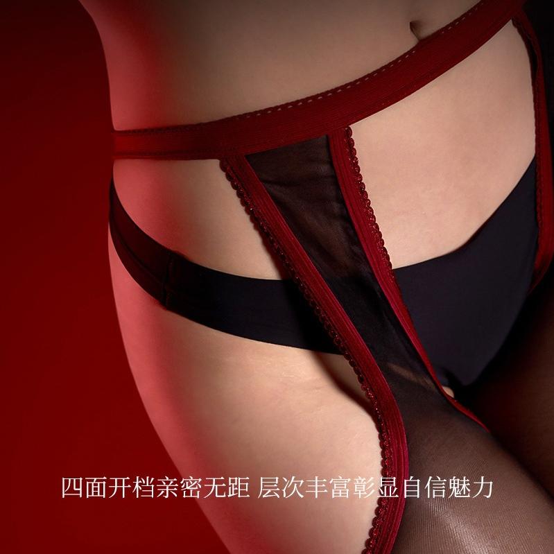 Damen 4 Cut-Outs Hosenträger Glänzend Öl Glänzend Strumpfhose Offener Schritt Ultra Dünn Durchsichtig Strumpfhose Für Dating Party Porträt Fotoshooting