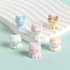 Flocked Cat Decor Fluffy Resin Animal Figures Cute Mini Desk Ornament Car Dashboard Accessory DIY Craft Supplies