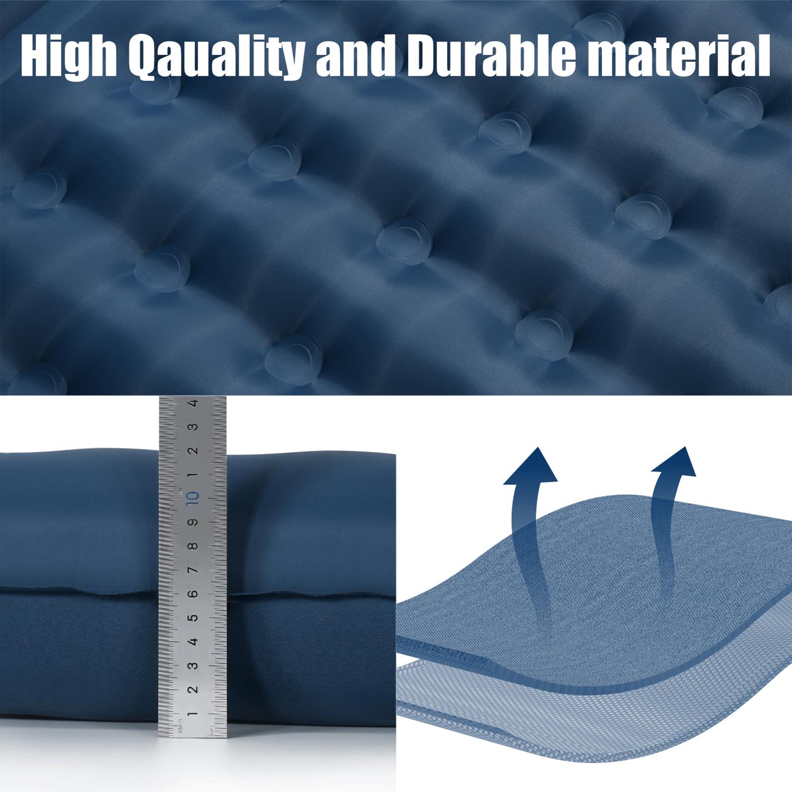 

Inflatable Double Sleeping Pad Extra Thick 5 Inch Sleeping Pad Mat Air Mattress with Built in Pump for Camping синий