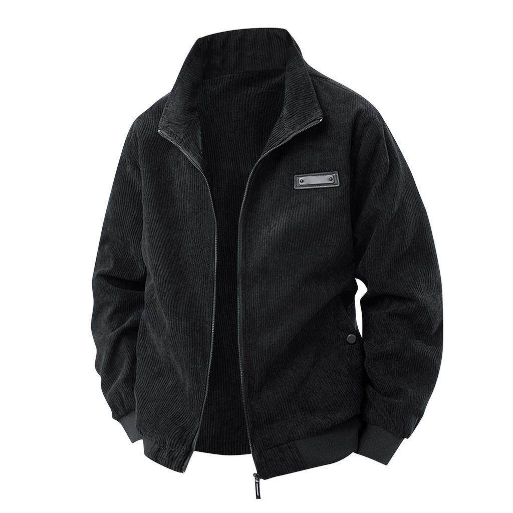 Men's Solid Color Stand Collar Tops Men's Loose Casual Workwear Jacket
