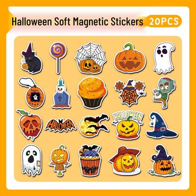 20 Stück Halloween Niedliche Geister Magnetische Kühlschrankaufkleber - Festival & Cartoon Dekoration
