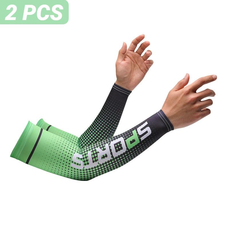Durable And Safe 2Pcs Summer Fashio Sunscreen Ice Silk Sleeve Uv Sun Protection Cooling Anti-Slip Arm Sleeves Men Women Outdoor Sport Cycling