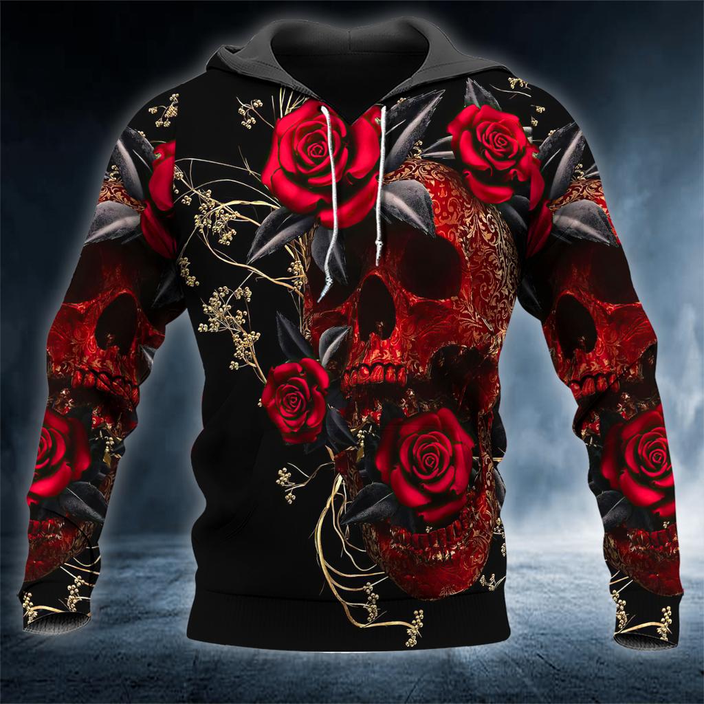 Kapuzenpullover Herren Punk Totenkopf 3D-Druck Mode Skeletor Y2k Grafik Lässig Goth Streetwear Langarm Pullover Frühling Herbst Übergroßes Oberteil