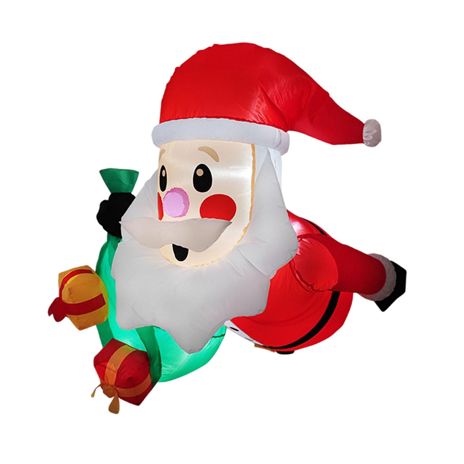 

Polyester Inflatable Christmas Santa with LED Lights Large Weatherproof Decor for Outdoor Festive Party разноцветный
