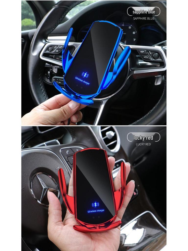 Q3 Wireless Car Charger Mount: 15W Automatic Clamping Phone Holder for Navigation