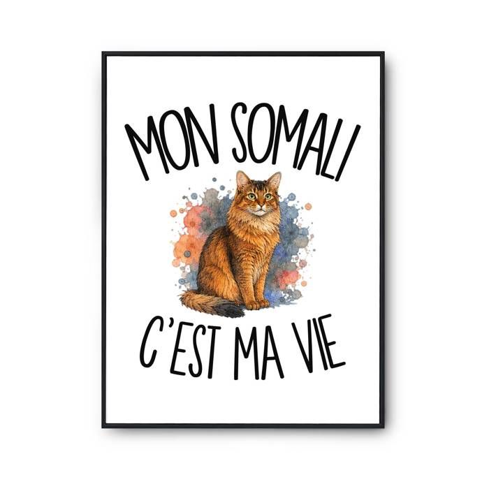 Poster Mon Somali c'est ma vie | Affiche Papier Photo 310 g Finition Perlée Format Taille A3 | Décoration Murale Salon Chambre