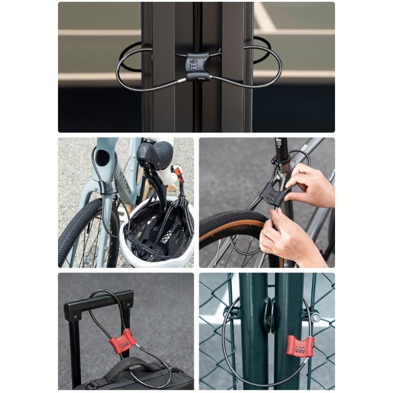 Anti Theft Steel Cable Lock For Motorcycle Helmets Bicycles Suitcases Flexible Cable Lock Travel Security