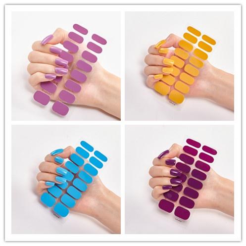 Pure color glitter nail polish sticker Korea Glitter gradient nail polish sticker CS001 - 050