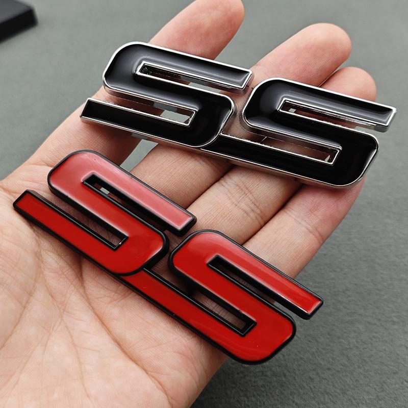 3D Metal Logo SS Car Body Sticker Rear Trunk Badge Front Grille Emblem For Chevrolet SS Camaro Cruze Equinox Blazer Accessoeies