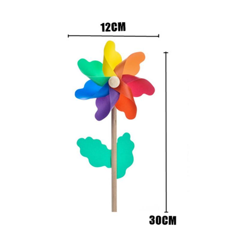 Barevné větrné mlýny Svatba Venkovní uspořádání Dekorace Dřevěná tyč Větrné mlýny vhodné pro