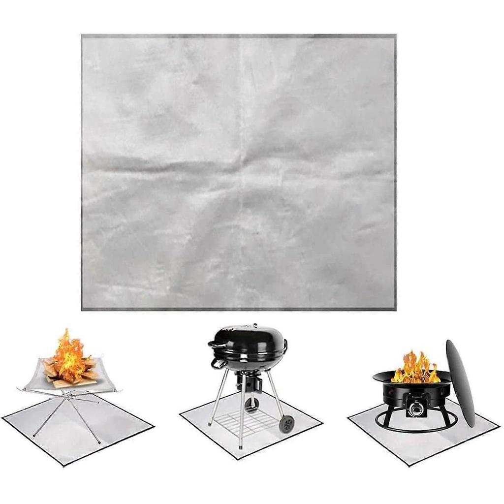 Mat for Fire Pit for Wood Burner 100x100cm, Picnic Barbecue Heat Insulation Pad, Flame Retardant
