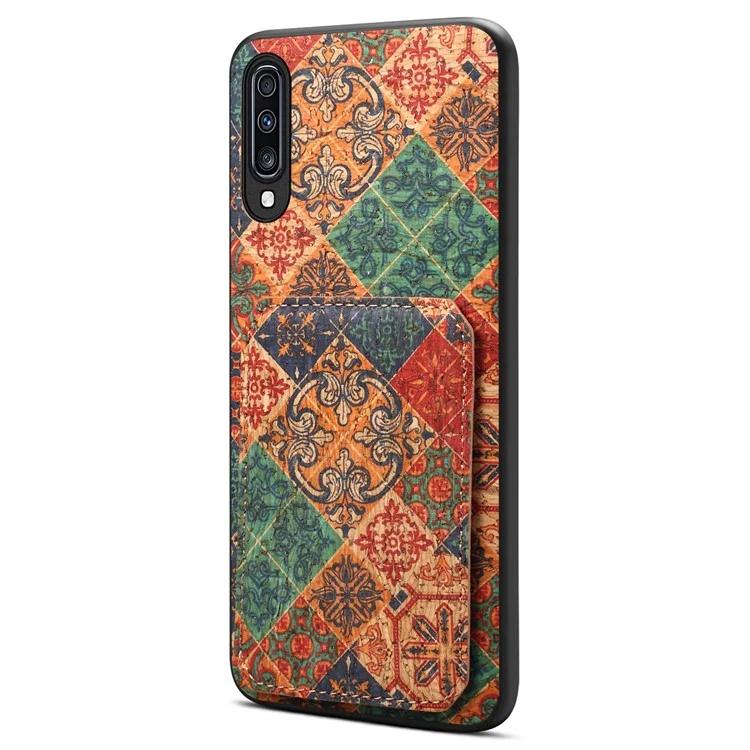 

For Samsung Galaxy A70 Leather Case Card Slot Shock Absorbing Phone Cover