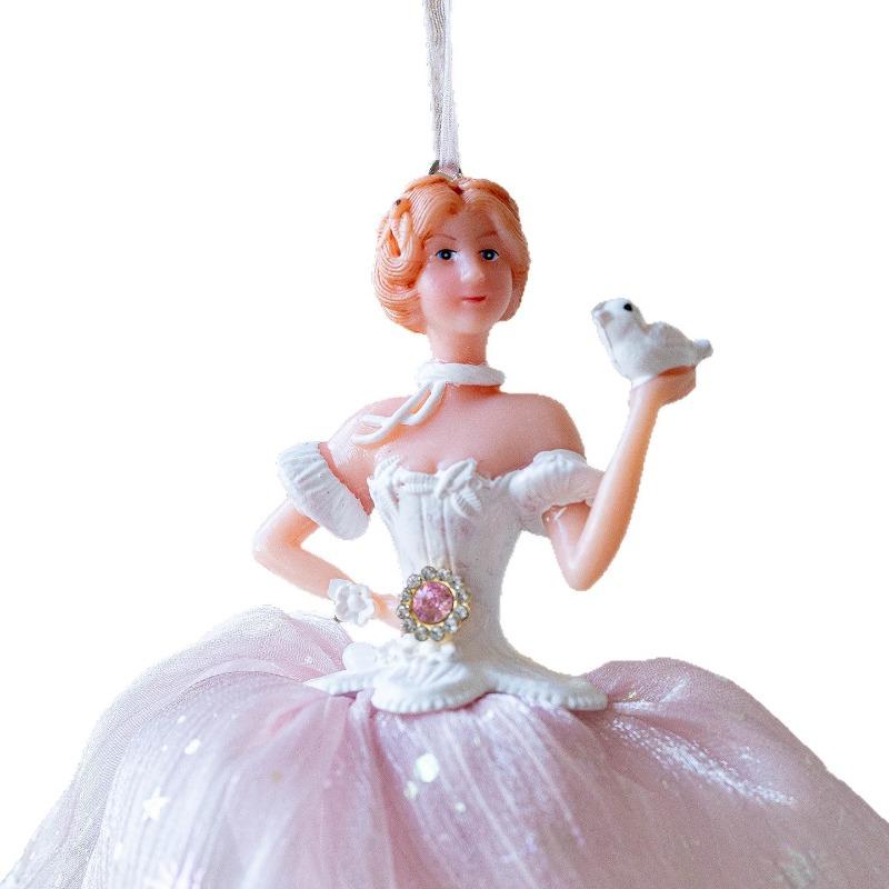 1pcs Christmas Ballet Dancing Girl Mesh Dance Love Ornaments Pendant Girl Home Decoration Wind Chimes Hanging Decorations