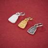 S925 Sterling Silver Double-Sided Ping An Xi Le Charm Pendant for DIY Bracelets & Necklaces