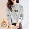 Women's Pure Cotton Bear Print Hooded Pullover Sweatshirt, Long Sleeve, Niche Design, New Spring & Autumn Style