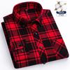 Herbst Dickes Flanellhemd Karomuster Hemden Standard-Passform Für Herren Langarm Reine Baumwolle Mode Einzelnes Aufgesetztes Taschendesign Jung