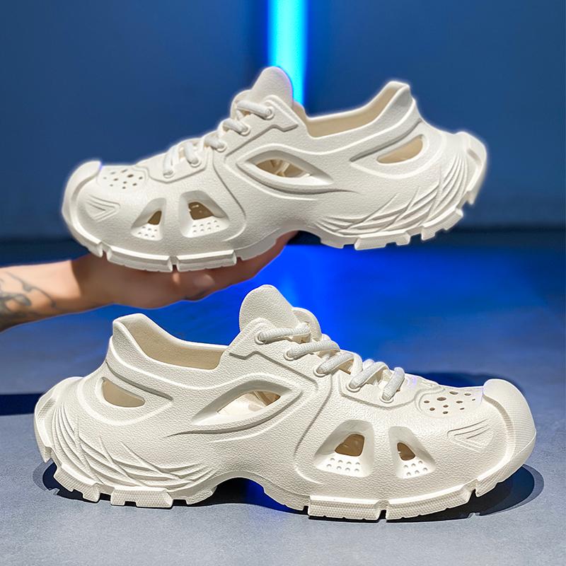 Nuove Scarpe Sandalo alla Moda da Uomo per Esterno Spesse Antiscivolo Resistenti all'Usura Eleganti Zoccoli Stampati in Eva per Coppie