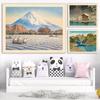 Anime Travel Prints Vintage Japanese Mount Fuji Season Landscape Posters Wall Art Canvas Painting Living Room Decoration Picture
