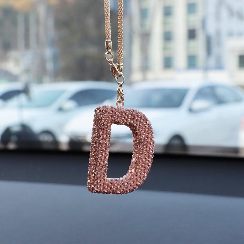Rhinestone Ceramic Cross Pendant for Car Mirror Decor