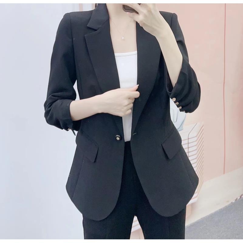 Spring 2026 Han Style Lapel Solid Color Short Suit Jacket