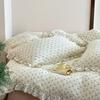 INS Princess Ruffle Edge Gauze 100% Cotton Pillow Case Breathable Duvet Cover Without Filler 3PCS Floral Home Bedding Set