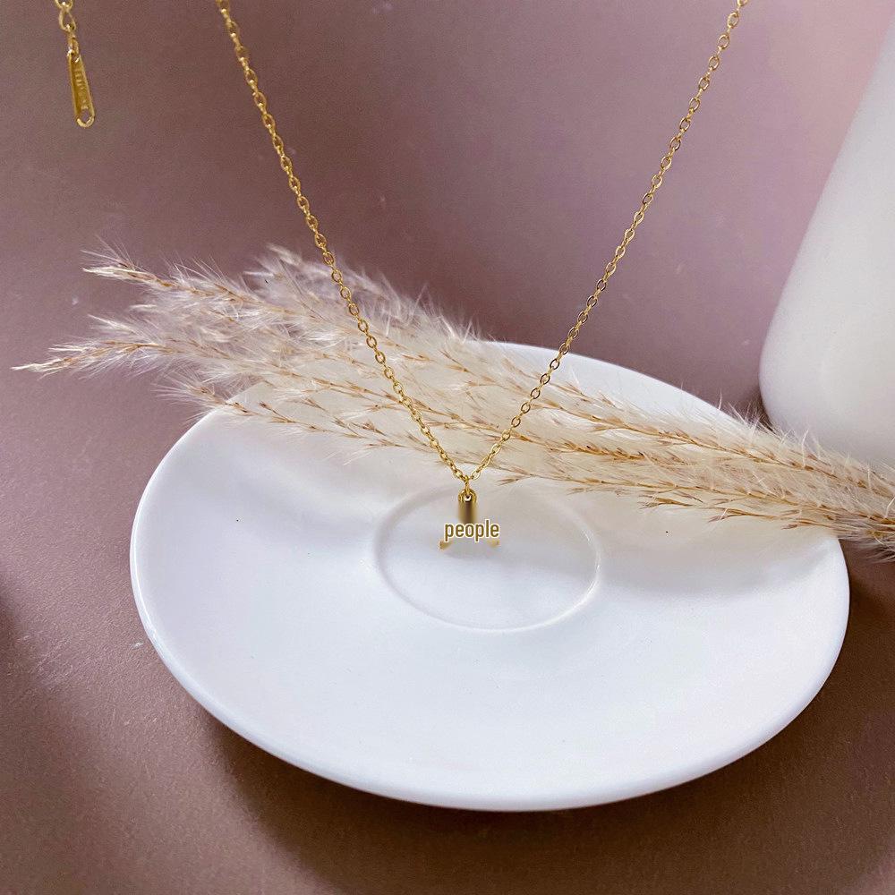 Rose Gold Mermaid Fishtail Pendant Necklace - Colorfast Titanium Steel Clavicle Chain for Women