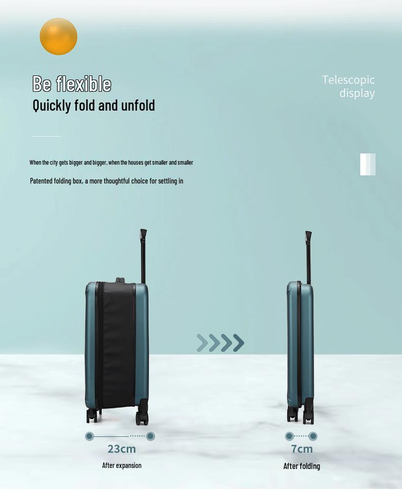 Lightweight Foldable Suitcase with Universal Wheels for Business Travel
