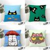 fashing and surprising cat patterns Pillow Case Natural Linen Double-Sided Printing Sofa Home Decor Cushion Cover