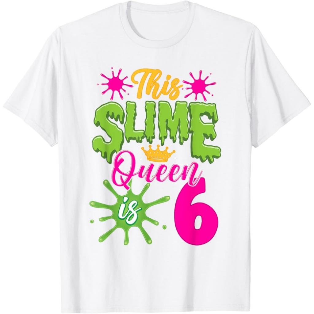 This Slime Queen is 6 Slime 6th Birthday T-Shirt(1)