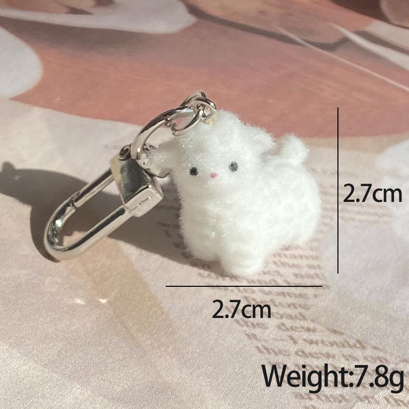 Flocking Resin Alpaca Capybara Keychains Charms Cute Elk Dolphin Garlic Keyring Backpack Decor Earphone Cover Pendant Key Chain