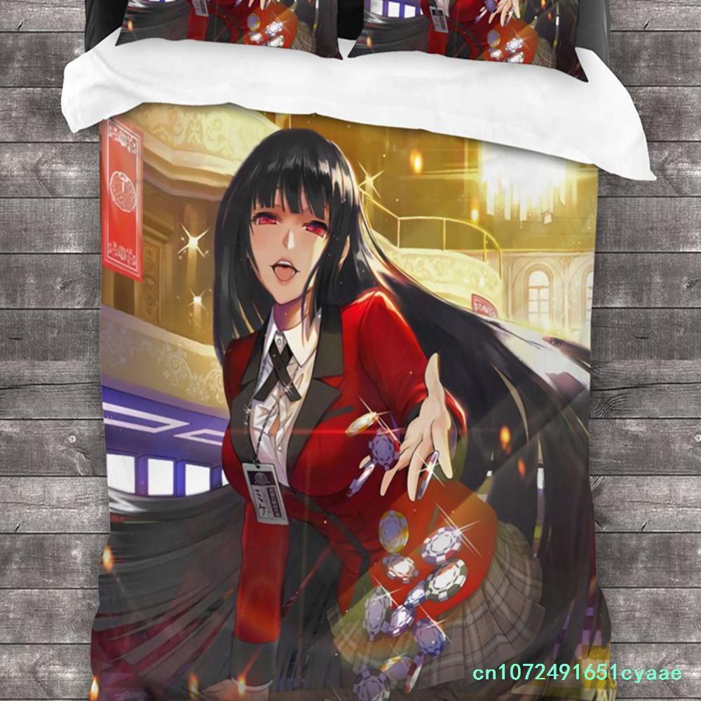 Kakegurui Yumeko Bedding Set Single Twin Full Queen King Size Bed Set Aldult Kid Bedroom Duvetcover Sets 3D Print Anime 011