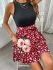 Summer New Women Sleeveless Printed Backless Dress Ready