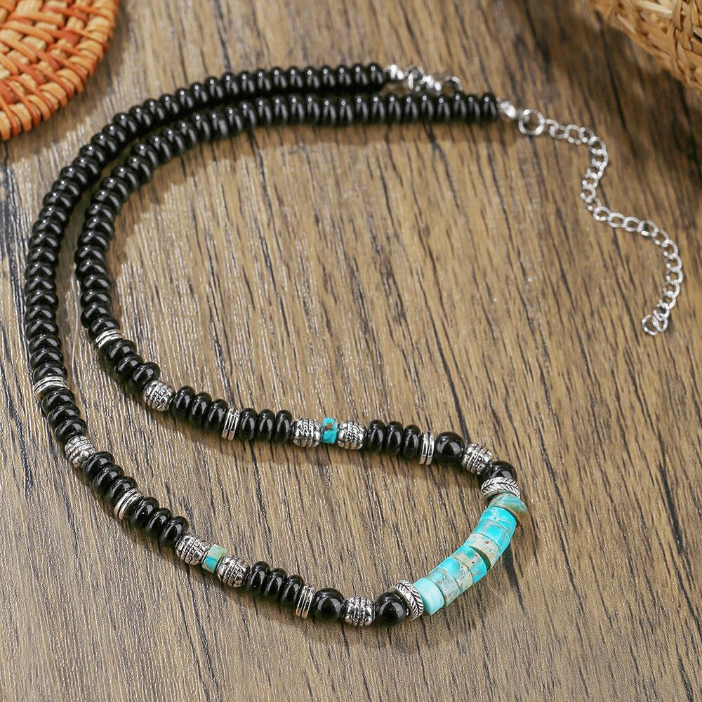 Emperor Stone Beaded Men's Collarbone Necklace: Stylish European & American Hip Hop Abacus Bead Chain