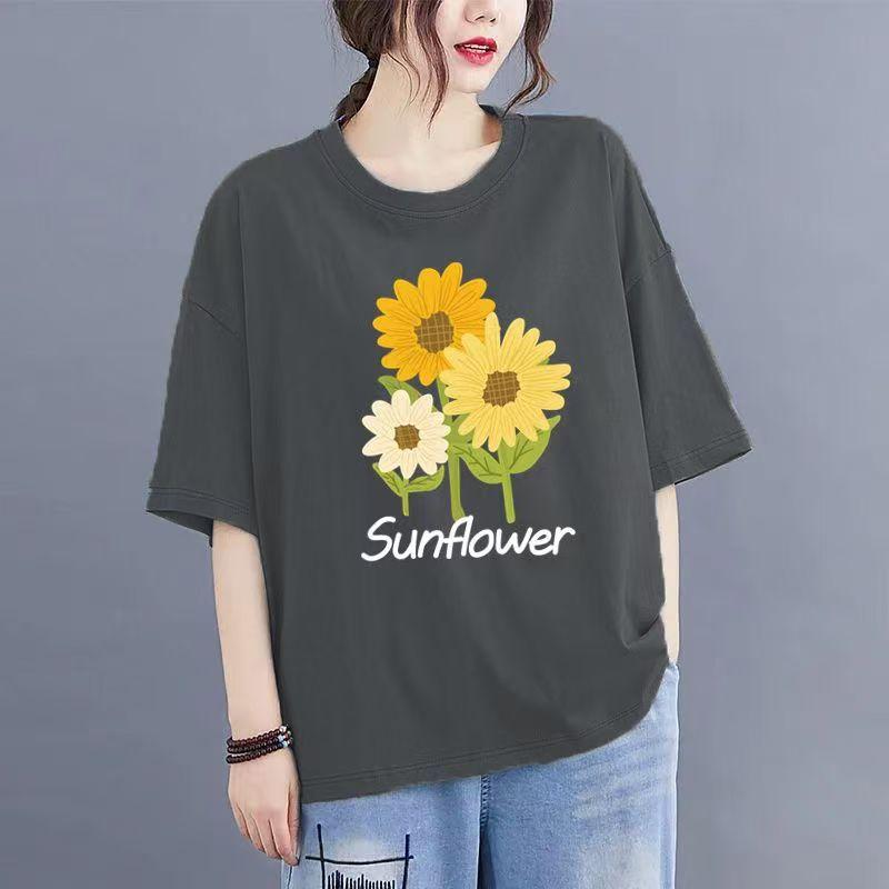 

Хлопковая белая футболка женская с короткими рукавами лето 2025 новые свободные короткие однотонные топы с короткими рукавами 3XL