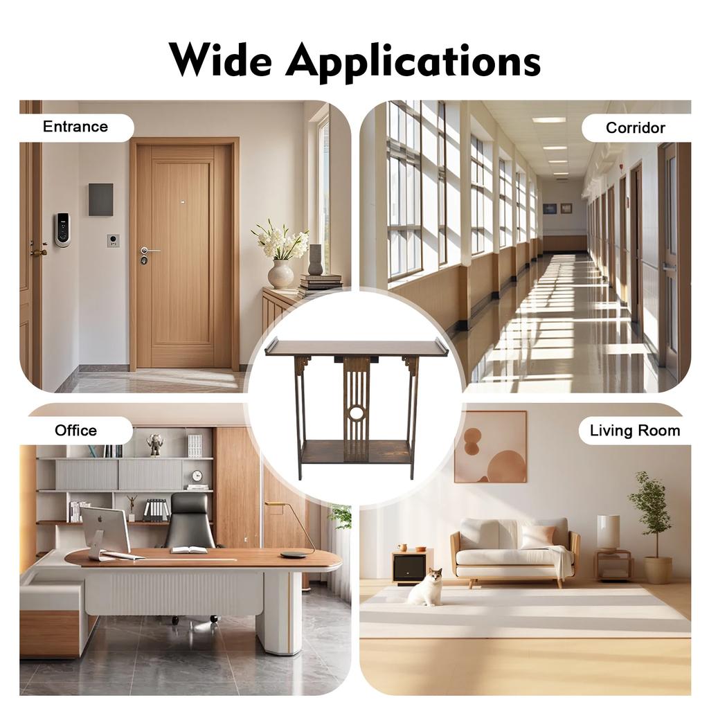 Bymaocar 2-tiers Espresso Narrow Side Table Slim Accent Table Versatile Bamboo Table Heavy Duty Console Table Easy To Assemble