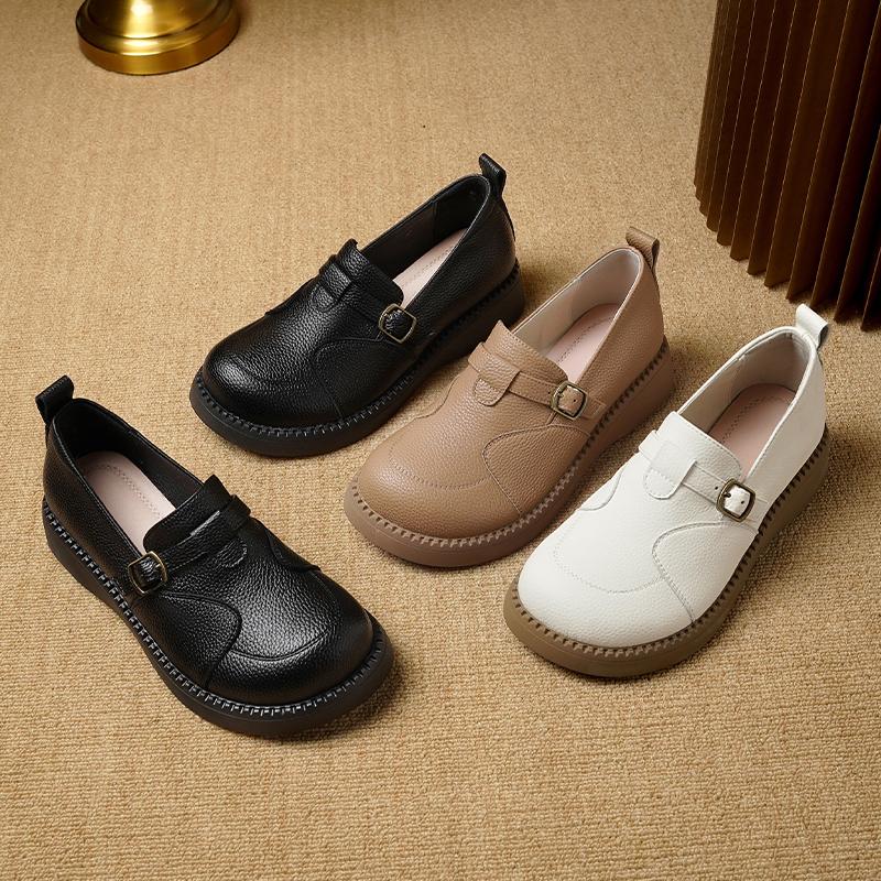 Mode AIYUQI Frühjahrsschuhe Damen 2025 Neue Echtleder Ballerinas Damen Slipper Keilabsatz Casual Loafer Damen