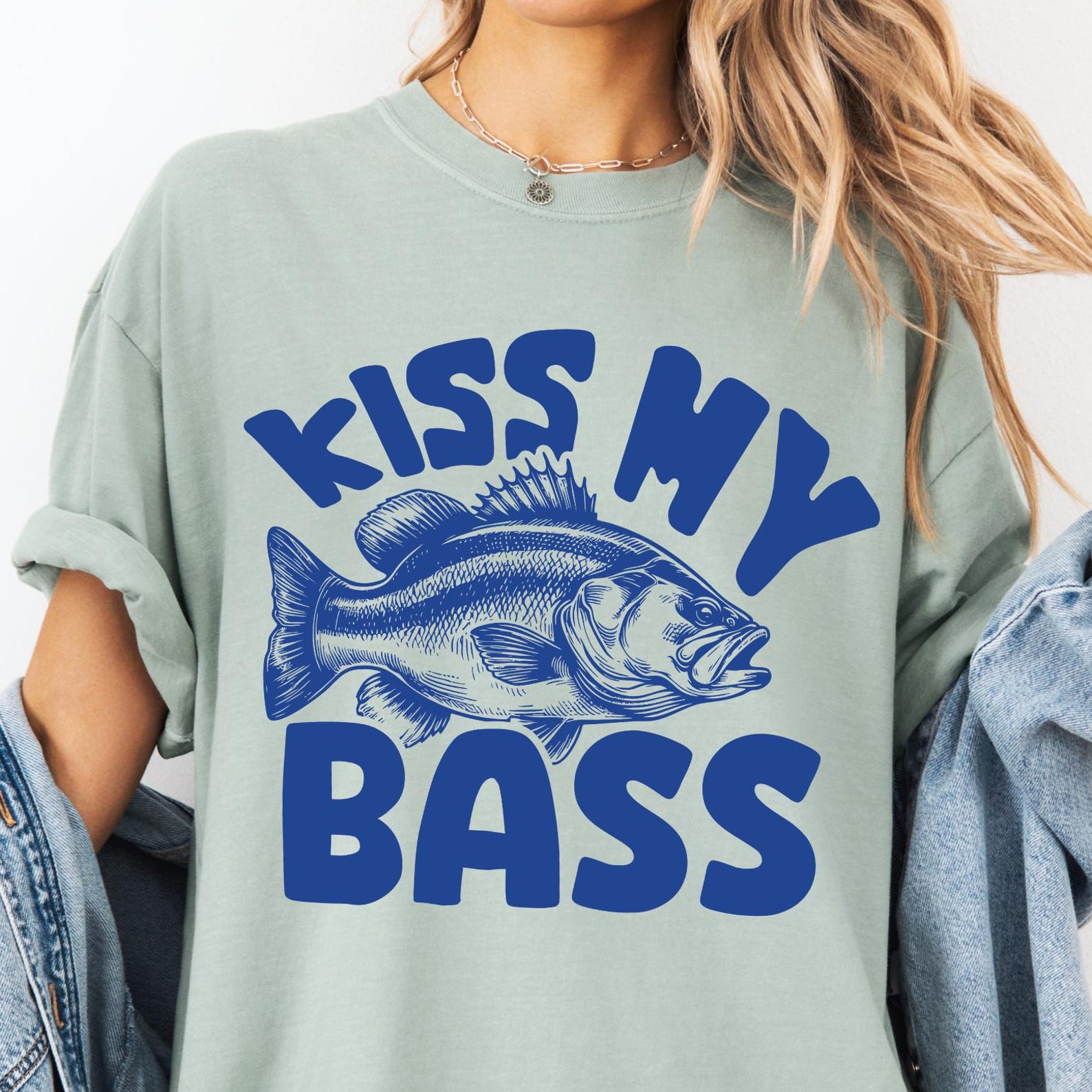 Retro Kiss My Bass Comfort Colors® T-Shirt, Vintage Fishing Shirt, Unisex Funny Fishing T-Shirt, Sarcastic Bass Fishing Tee, Fishing Gift 4XL