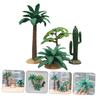 NUOBESTY Set of 4 Simulation Plants, Mini Fake Trees, for Landscape Models, Indoor Decor, DIY Landscape Model, Approx. 3.3 Inches