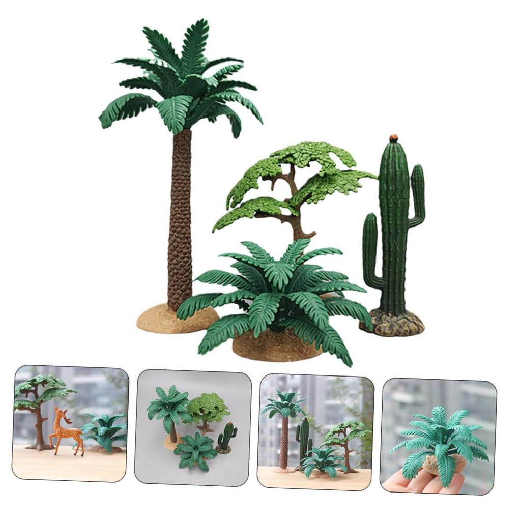 NUOBESTY Set of 4 Simulation Plants, Mini Fake Trees, for Landscape Models, Indoor Decor, DIY Landscape Model, Approx. 3.3 Inches