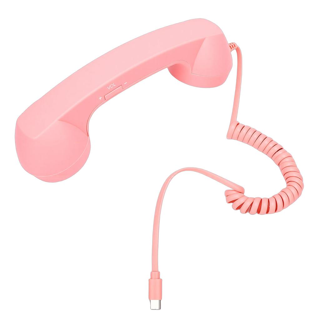 Retro Phone Handset Type C Wired Telephone Handset Handheld Receiver with Mic and Spker for Conference Call